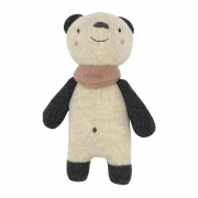 Babyrassel Panda mit rose Halstuch von ava&yves